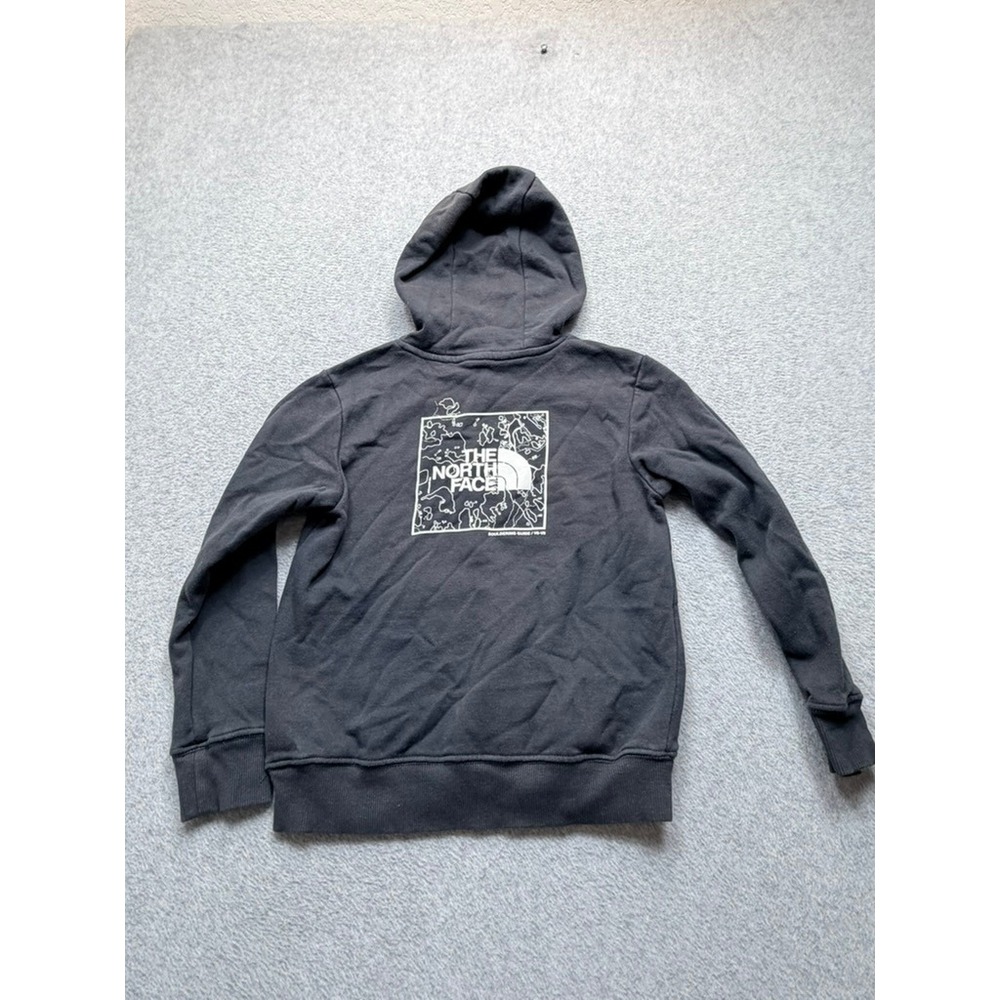 The North Face Kids Black Pullover Hoodie Graphic Back Logo Size M 10-12